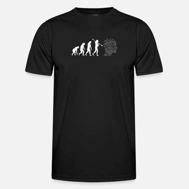 AI Evolution - Funny Artificial Intelligence - Männer Funktions-T-Shirt - Schwarz