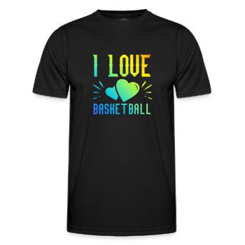 Ich liebe Basketball - Männer Funktions-T-Shirt - Schwarz - Vorne - AI Model Male 178 dark (178cm)