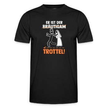 Bräutigam Hochzeit Heiraten Junggesellenabschied - Männer Funktions-T-Shirt - Schwarz - Vorne - AI Model Male 178 dark (178cm)