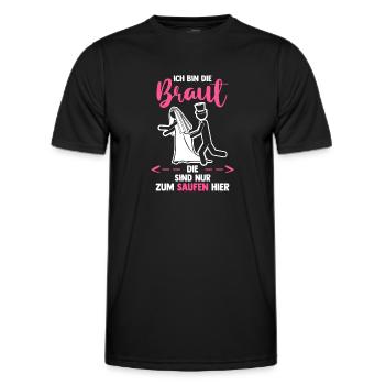 Braut Hochzeit Heiraten Junggesellenabschied - Männer Funktions-T-Shirt - Schwarz - Vorne - AI Model Male 178 dark (178cm)