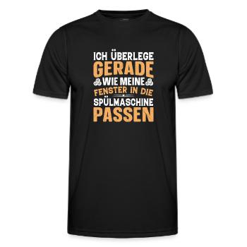 Spülmaschine Fenster putzen - Männer Funktions-T-Shirt - Schwarz - Vorne - AI Model Male 178 dark (178cm)