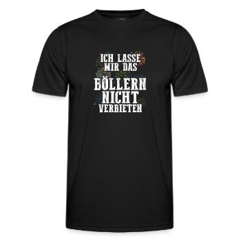 Ich lasse mir das Böllern nicht verbieten - Männer Funktions-T-Shirt - Schwarz - Vorne - AI Model Male 178 dark (178cm)