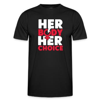 Feminist Her Body Her Choice - Men's Functional T-Shirt - black - Front - AI Model Male 178 dark (178cm)