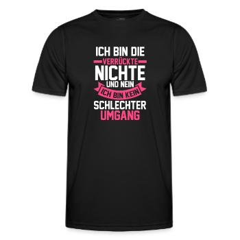 Nichte - Männer Funktions-T-Shirt - Schwarz - Vorne - AI Model Male 178 dark (178cm)