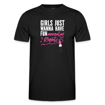 Feminist Lipstick Girls Just Wanna - Männer Funktions-T-Shirt - Schwarz - Vorne - AI Model Male 178 dark (178cm)