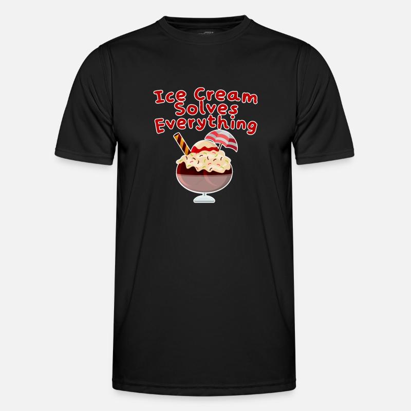 Ice Cream Solves Everything 4 - Männer Funktions-T-Shirt - Schwarz