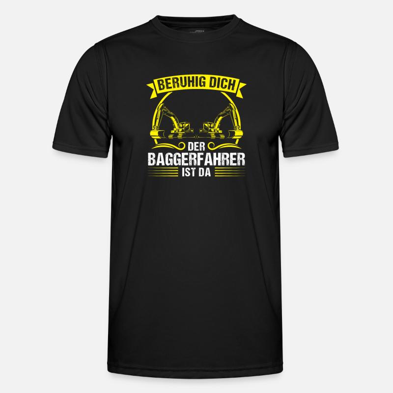 Baggerfahrer Beruf Bagger-Fahrer Geschenk - Männer Funktions-T-Shirt - Schwarz