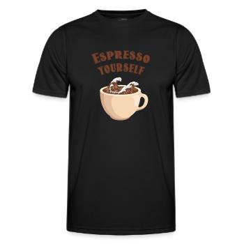 Journée mondiale du café - T-shirt sport Homme - noir - Devant - AI Model Male 178 dark (178cm)