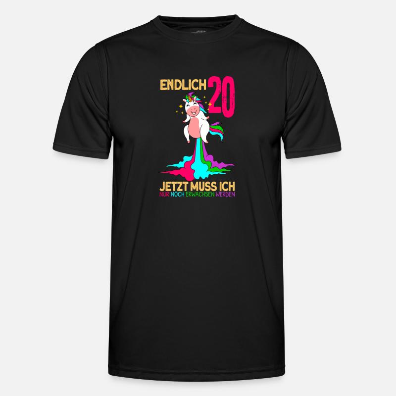 endlich 20 erwachsen Einhorn 20. Geburtstag Männer Funktions-T-Shirt