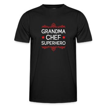 Grandma Superhero - Men's Functional T-Shirt - black - Front - AI Model Male 178 dark (178cm)