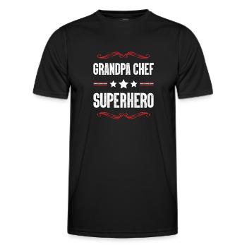 Grandpa Superhero - Men's Functional T-Shirt - black - Front - AI Model Male 178 dark (178cm)