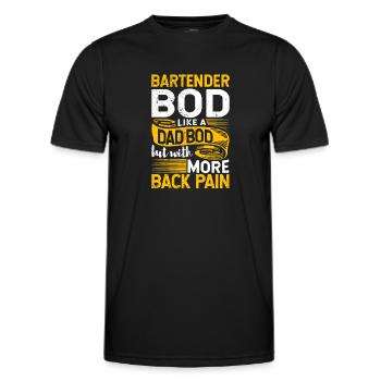 Bartender Bod Like A Dad Bod Biology Teacher - Männer Funktions-T-Shirt - Schwarz - Vorne - AI Model Male 178 dark (178cm)