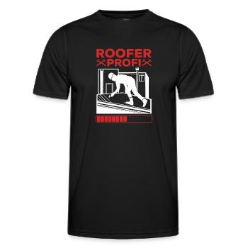 Roofer Profi - Roofer Working Contractor Roofer - Men's Functional T-Shirt - black - Front - AI Model Male 178 dark (178cm)