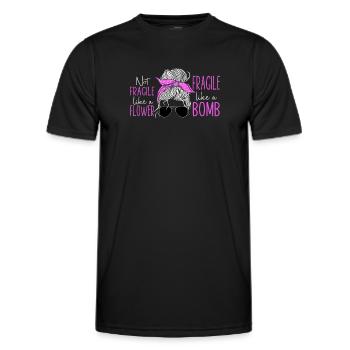 Feminist Not Fragile Like A Flower - Men's Functional T-Shirt - black - Front - AI Model Male 178 dark (178cm)