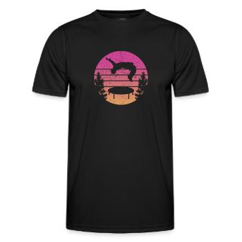 Trampolin Retro Backflip - Männer Funktions-T-Shirt - Schwarz - Vorne - AI Model Male 178 dark (178cm)