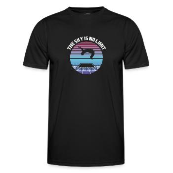 The Sky is No Limit Trampoline Backflip - Men's Functional T-Shirt - black - Front - AI Model Male 178 dark (178cm)