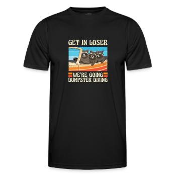 Raccoon Lover Trash Picking Dumpster Diving Trash - Men's Functional T-Shirt - black - Front - AI Model Male 178 dark (178cm)