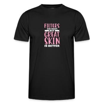 Beautician Cosmetics Makeup Gift - Men's Functional T-Shirt - black - Front - AI Model Male 178 dark (178cm)