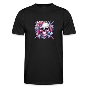Skull Skull Skull Skeleton Bone - Men's Functional T-Shirt - black - Front - AI Model Male 178 dark (178cm)