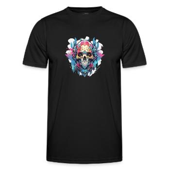 Skull Skull Skull Skeleton Bone - Men's Functional T-Shirt - black - Front - AI Model Male 178 dark (178cm)