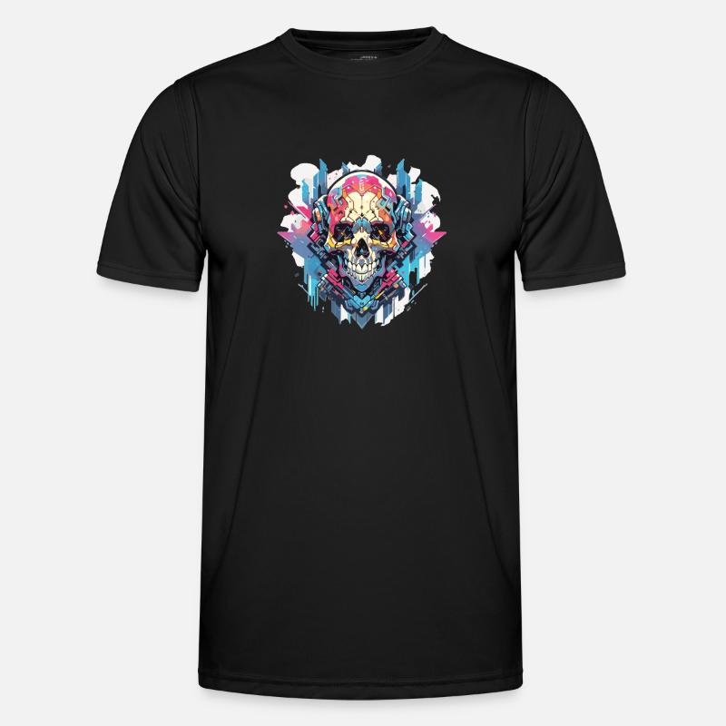 Skull Skull Skull Skeleton Bone - Men's Functional T-Shirt - black