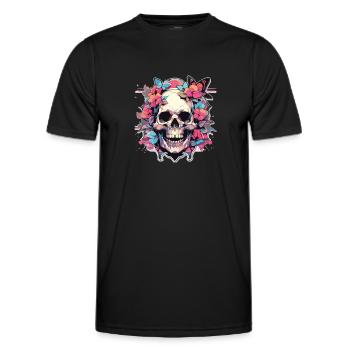 Skull Skull Skull Skeleton Bone - Men's Functional T-Shirt - black - Front - AI Model Male 178 dark (178cm)