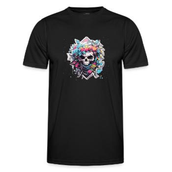 Skull Skull Skull Skeleton Bone - Men's Functional T-Shirt - black - Front - AI Model Male 178 dark (178cm)