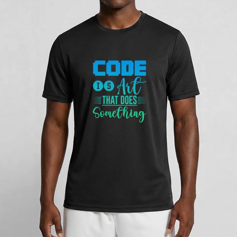 Code Is Art That Does Something 4 Männer Funktions-T-Shirt