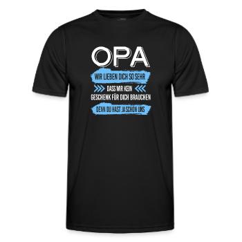 Opa Familie Großeltern Geschenk - Männer Funktions-T-Shirt - Schwarz - Vorne - AI Model Male 178 dark (178cm)