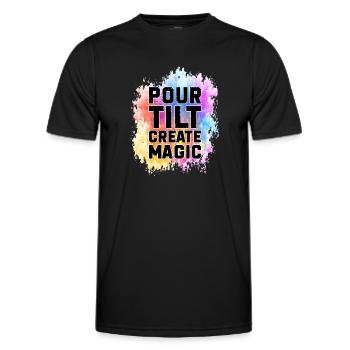 Painter Canvas Liquid Painting Art Paint - Men's Functional T-Shirt - black - Front - AI Model Male 178 dark (178cm)