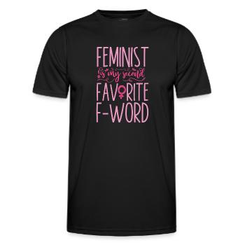 Feminist Feminist Is My Second - Männer Funktions-T-Shirt - Schwarz - Vorne - AI Model Male 178 dark (178cm)