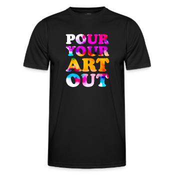 Painter Canvas Liquid Painting Art Paint - Men's Functional T-Shirt - black - Front - AI Model Male 178 dark (178cm)