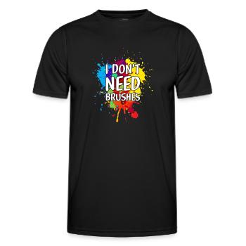 Maler Leinwand Flüssigkeit Malerei Kunst Farbe - Männer Funktions-T-Shirt - Schwarz - Vorne - AI Model Male 178 dark (178cm)