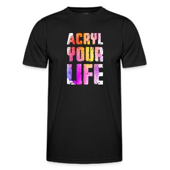 Maler Leinwand Flüssigkeit Malerei Kunst Farbe - Männer Funktions-T-Shirt - Schwarz - Vorne - AI Model Male 178 dark (178cm)