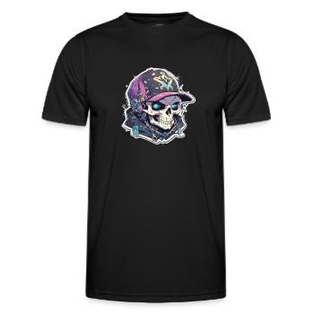 Totenkopf - Männer Funktions-T-Shirt - Schwarz - Vorne - AI Model Male 178 dark (178cm)