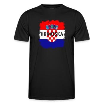 Croatie Croates Origine Lieu de naissance Drapeau - T-shirt sport Homme - noir - Devant - AI Model Male 178 dark (178cm)