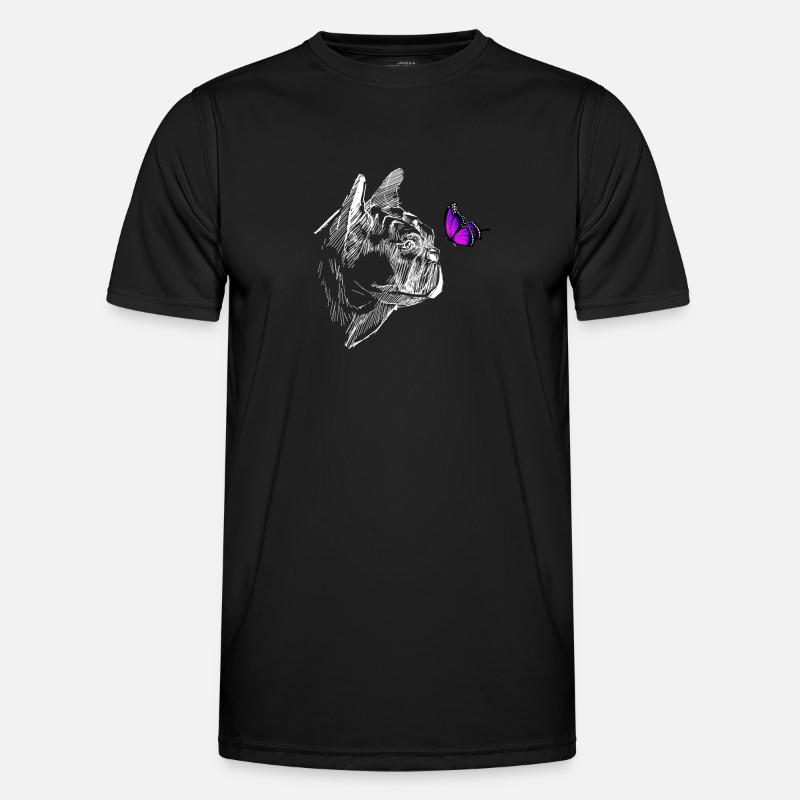 Pug with butterfly - Men's Functional T-Shirt - black