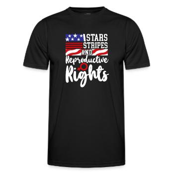 Feminist Stars Stripes & - Männer Funktions-T-Shirt - Schwarz - Vorne - AI Model Male 178 dark (178cm)