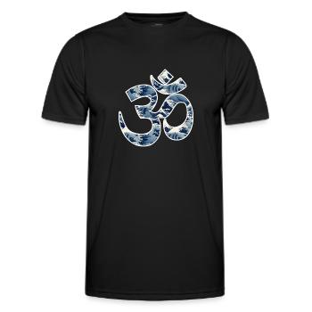 Cosmic Resonance: The Sacred Om - Men's Functional T-Shirt - black - Front - AI Model Male 178 dark (178cm)