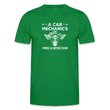 A Car Mechanic's Work Is Never Done - Auto Mechani - Men's Functional T-Shirt - kelly green - Front - AI Model Male 178 dark (178cm)