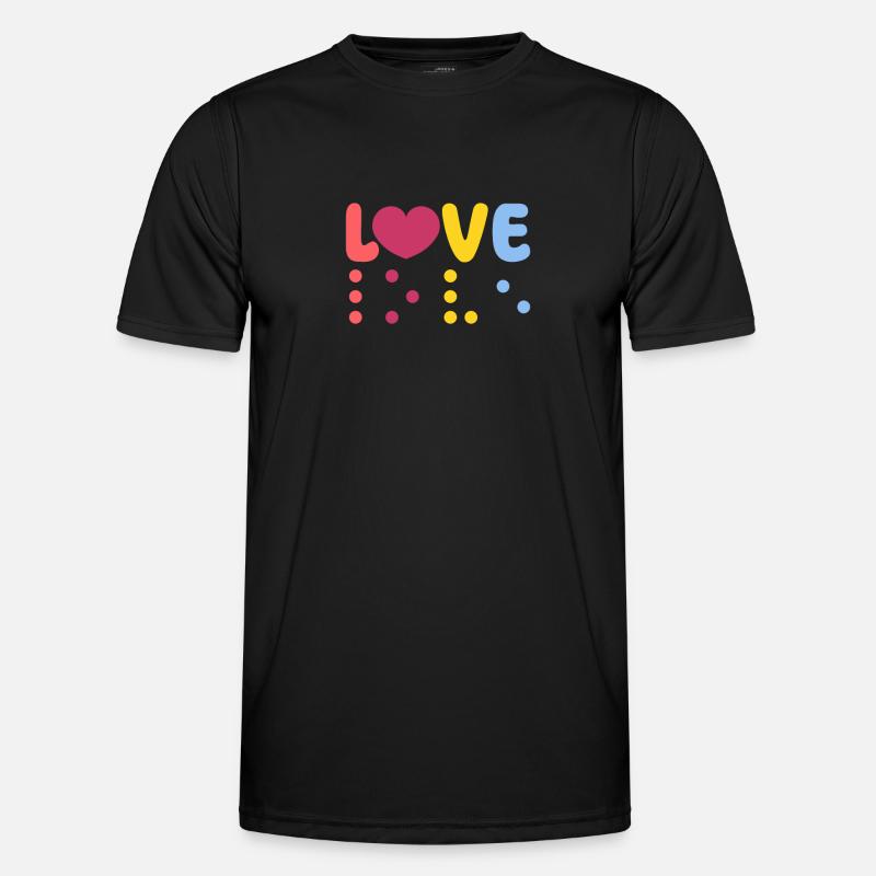 Braille Blindenschrift Blind Geschenk - Männer Funktions-T-Shirt - Schwarz