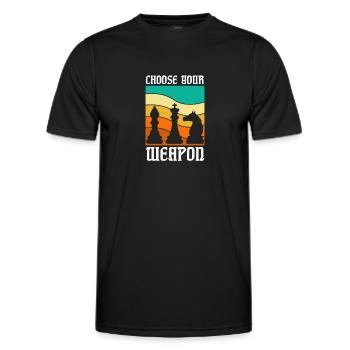 Schach Schachbrett Schachmatt Schachspieler - Männer Funktions-T-Shirt - Schwarz - Vorne - AI Model Male 178 dark (178cm)