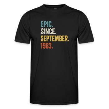 40 Years Old Epic Since September 1983 40th - Men's Functional T-Shirt - black - Front - AI Model Male 178 dark (178cm)
