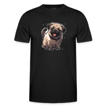 Mops Mops Hund Mops Sonnenbrille Mops Geschenk - Männer Funktions-T-Shirt - Schwarz - Vorne - AI Model Male 178 dark (178cm)
