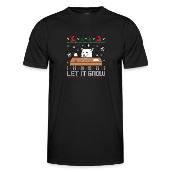 Let it snow Cat - Männer Funktions-T-Shirt - Schwarz - Vorne - AI Model Male 178 dark (178cm)