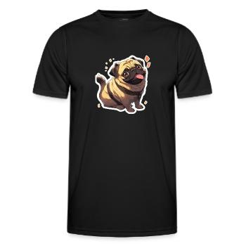 Mops Mops Hund Mops Geschenke Mops Liebhaber - Männer Funktions-T-Shirt - Schwarz - Vorne - AI Model Male 178 dark (178cm)