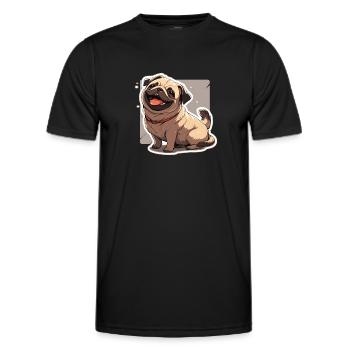 Mops Mops Hund Mops Geschenke Mops Liebhaber - Männer Funktions-T-Shirt - Schwarz - Vorne - AI Model Male 178 dark (178cm)