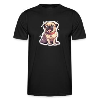 Mops Mops Hund Mops Geschenke Mops Liebhaber - Männer Funktions-T-Shirt - Schwarz - Vorne - AI Model Male 178 dark (178cm)
