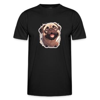 Mops Mops Hund Mops Geschenke Mops Liebhaber - Männer Funktions-T-Shirt - Schwarz - Vorne - AI Model Male 178 dark (178cm)