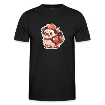 Mops Mops Hund Mops Geschenke Mops Liebhaber - Männer Funktions-T-Shirt - Schwarz - Vorne - AI Model Male 178 dark (178cm)